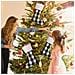 Set Di 6 Calze Natalizie A Quadri Per Natale 46cm Bianco E Nero - Foto miniatura 4
