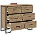 Cassettiera Rovere Artigianale 91x35.5x74.5 cm Legno compresso - Foto miniatura 3