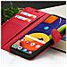 Custodia A Portafoglio Per Galaxy A30s / A50 / A50s Con Supporto E Linguetta Magnetica, Rosso - Foto miniatura 5