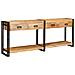 Tavolo consolle 2 pcs Marrone Legno massello di mango ruvido - Foto miniatura 2
