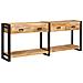 Tavolo consolle 2 pcs Marrone Legno massello di mango ruvido - Foto miniatura 3