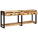 Tavolo consolle 2 pcs Marrone Legno massello di mango ruvido - Foto miniatura 4