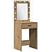 Set Tavolo da Trucco 3 pcs rovere artigianale Legno multistrato - Foto miniatura 5