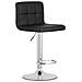 Sgabello girevole HAXU - Ecopelle nera con base cromata - Foto miniatura 1
