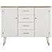 Mobile Credenza Matera Con Ante E Cassetti In Legno Bianco E Top Naturale - Foto miniatura 2