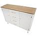 Mobile Credenza Matera Con Ante E Cassetti In Legno Bianco E Top Naturale - Foto miniatura 7