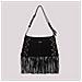 borsa a tracolla con frange e borchie NERO - Foto miniatura 1
