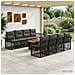 Set Divano da Giardino 9 pz Nero e Grigio scuro polyrattan - Foto miniatura 10