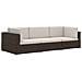 Set Divani Da Giardino 3 Pz Con Cuscini In Polyrattan Marrone - Foto miniatura 2