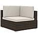 Set Divani Da Giardino 3 Pz Con Cuscini In Polyrattan Marrone - Foto miniatura 4