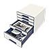 Leitz Schubladenbox Wow Cube, 5 Schbe, Perlwei / grau Fr Format Din A4 Maxi, Hochglanz, Schubladen Mit Auszugs - 1 Stck (5214-20-01)  - Foto miniatura 3