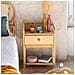 Tavolo In Rattan Per Camera Da Letto Aoni, Con Cassetto E Ripiano - Foto miniatura 1