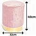 Pouf Salotto Camera Rotondo Imbottito Modello Cilindro Velvet In Tinta Unita Pouf Rosa Antico - Foto miniatura 3
