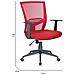 Sedia Da Ufficio Palmerston, Poltrona Direzionale A Rete Con Braccioli, Seduta Ergonomica Da Ufficio, 59x64h96/106 Cm, Rosso - Foto miniatura 2