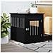 Gabbia Cani Da Arredamento Nera 55x80x68cm Legno Multistrato - Foto miniatura 8