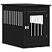 Gabbia Cani Da Arredamento Nera 55x80x68cm Legno Multistrato - Foto miniatura 1