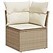 Divano Angolare Da Giardino Con Cuscini Beige In Polyrattan - Foto miniatura 1