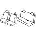 Set Coprisedili Superior - Nero/blu - Compatibile Per Fiat Grande Punto 3p (09/05>04/12) - Fiat Punto 3p (01/12>08/18) - Fiat Punto Evo 3p (10/09>04/12) - Foto miniatura 1