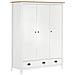 Lusso Casadino -  Armadio A 3 Ante Hill Bianco 127x50x170 Cm In Legno Di Pino - Foto miniatura 2