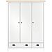 Lusso Casadino -  Armadio A 3 Ante Hill Bianco 127x50x170 Cm In Legno Di Pino - Foto miniatura 1