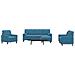 Set di Divani 4 pz con Cuscini e Rinforzi Blu in Velluto - Foto miniatura 2