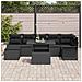 Set di Divani da Giardino da 8 Pezzi con Cuscini Nero Polyrattan - Foto miniatura 3
