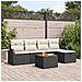 Set Divano da Giardino 6 Pezzi con Cuscini Rattan Nero Polyrattan - Foto miniatura 2