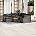 Set Divani da Giardino 11 pz con Cuscini in Polyrattan Grigio - Foto miniatura 2