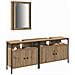 Unità da Bagno 3 pcs Marrone 80 x 30 x 60 cm Legno multistrato - Foto miniatura 3