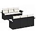 Set Divano da Giardino 7 pcs Nero e Crema 55 x 55 x 37 cm - Foto miniatura 1