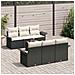 Set Divano da Giardino 7 pcs Nero e Crema 55 x 55 x 37 cm - Foto miniatura 3