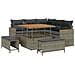Set Divano da Giardino con cuscino 8 pcs Grigio Poly Rattan - Foto miniatura 1