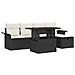 Set Divano da Giardino con cuscino 6 pcs Nero Poly Rattan - Foto miniatura 1