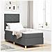 Letto a molle con materasso Grigio scuro 80 x 200 cm Tessuto - Foto miniatura 2