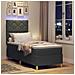 Letto a molle con materasso Grigio scuro 80 x 200 cm Tessuto - Foto miniatura 6