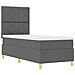 Letto a molle con materasso Grigio scuro 80 x 200 cm Tessuto - Foto miniatura 7