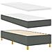 Letto a molle con materasso Grigio scuro 80 x 200 cm Tessuto - Foto miniatura 8