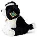 Peluche Cane 30cm Realista Ultra Morbido In Materiale Riciclato Ecologico, Bianco / Nero - Foto miniatura 3