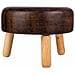 Sgabello In Legno E Similpelle Marrone 40x40x13/29h - Foto miniatura 2