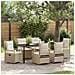 Set da Pranzo per Giardino 7 pcs Beige e Bianco Crema - Foto miniatura 2