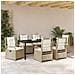 Set da Pranzo per Giardino 7 pcs Beige e Bianco Crema - Foto miniatura 4