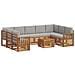 Set divani con cuscino 10 pcs Grigio Naturale e Chiaro - Foto miniatura 1