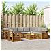 Set divani con cuscino 10 pcs Grigio Naturale e Chiaro - Foto miniatura 2