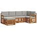 Set divani con cuscino 6 pcs Grigio Naturale e Chiaro - Foto miniatura 1