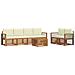 Set divani 7 pcs Naturale e Crema Legno di Acacia Massello - Foto miniatura 1
