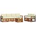 Set divani 7 pcs Naturale e Crema Legno di Acacia Massello - Foto miniatura 3