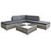 Set Divani da Giardino 6 pz con Cuscini in Polyrattan Grigio - Foto miniatura 1