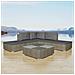 Set Divani da Giardino 6 pz con Cuscini in Polyrattan Grigio - Foto miniatura 2