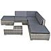 Set Divani da Giardino 6 pz con Cuscini in Polyrattan Grigio - Foto miniatura 3