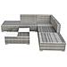 Set Divani da Giardino 6 pz con Cuscini in Polyrattan Grigio - Foto miniatura 4